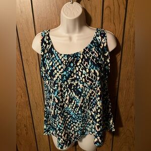 Women’s patterned navy  swim top